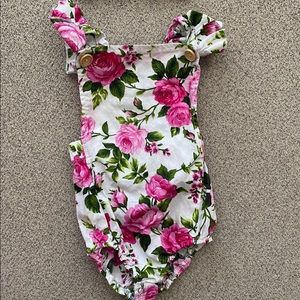Baby Girl Floral Romper & Matching Headband